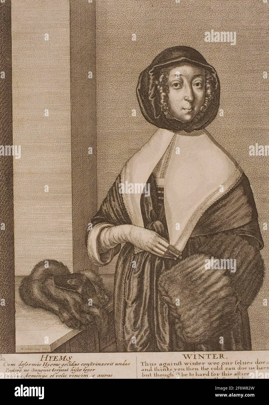 Auteur: Venceslaus Hollar. Hiver - 1641 - Venceslaus Hollar Tchèque, 1607-1677. Gravure sur papier ivoire. Bohême. Banque D'Images