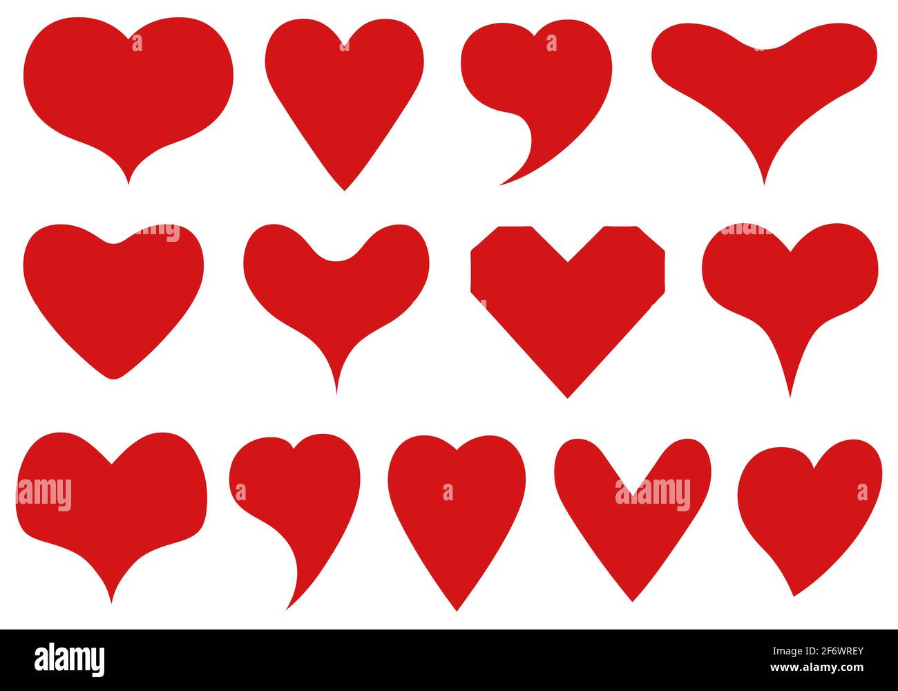 Illustration de différentes formes de coeur isolées sur blanc Illustration de Vecteur