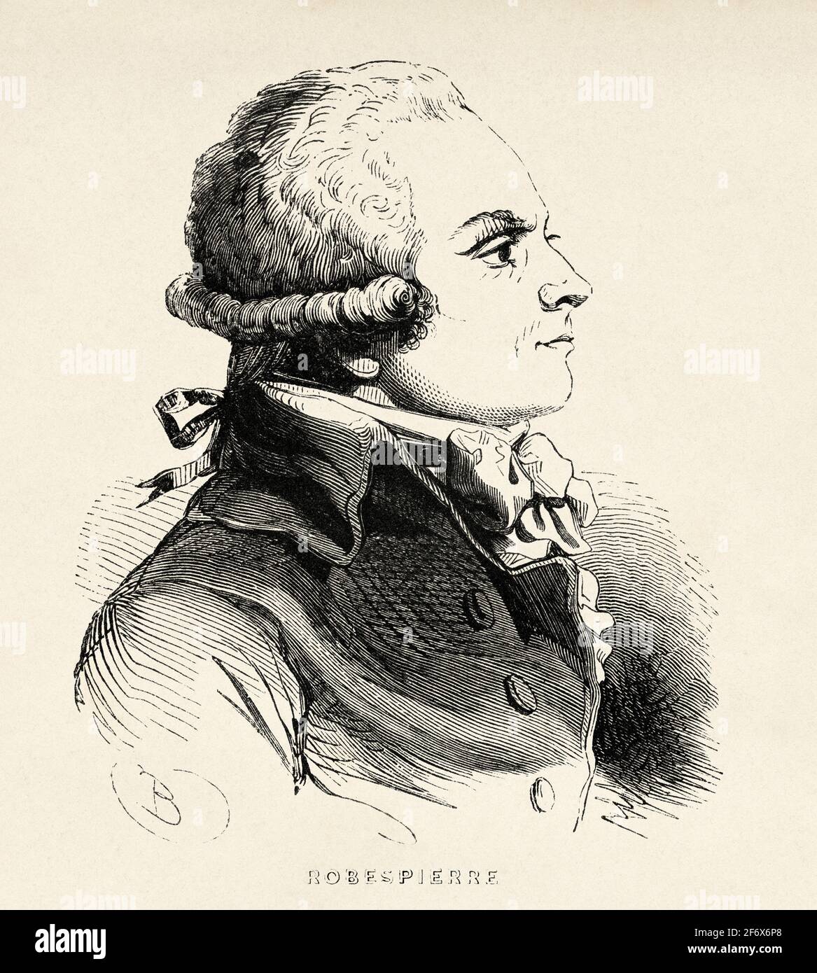 Portrait d'Augustin Robespierre (Arras 1763 - Paris 1794) politicien français, membre de la Convention nationale. France, Révolution française du XVIIIe siècle. Ancienne illustration gravée de l'Histoire de la Révolution française 1845 Banque D'Images