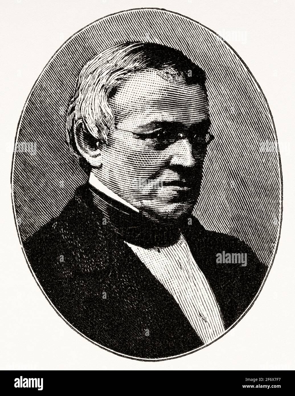 Portrait de Sir Charles Wheatstone (1802-1875) scientifique et inventeur anglais de nombreuses percées scientifiques de l'ère victorienne, y compris la concertina anglaise, le stéréoscope et le chiffrement Playfair. Mieux connu pour ses contributions dans le développement du pont de Wheatstone. Royaume-Uni, Angleterre. Europe Banque D'Images