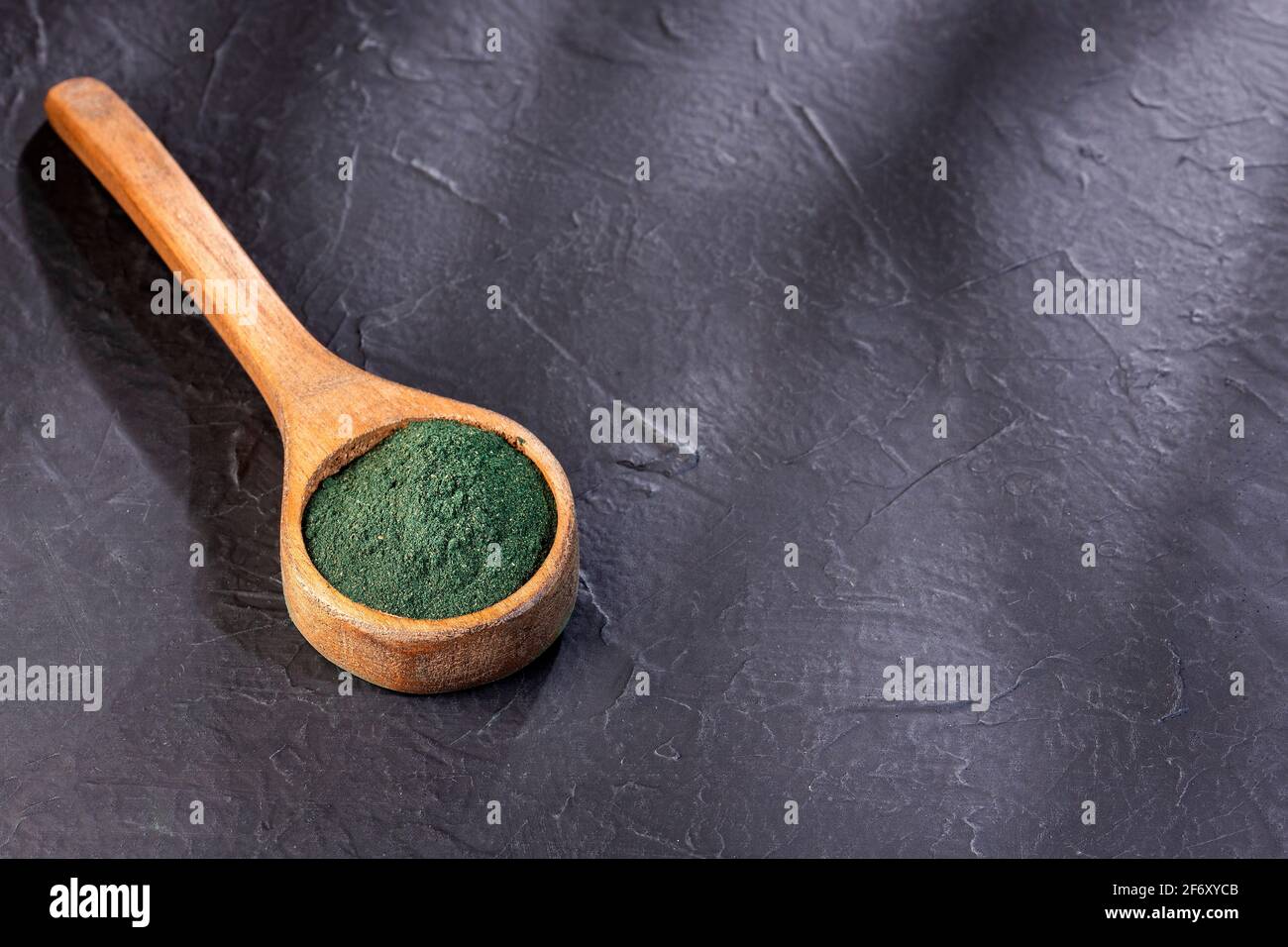 Algues unicellulaires bleu-vert spiruline - aliments sains Banque D'Images