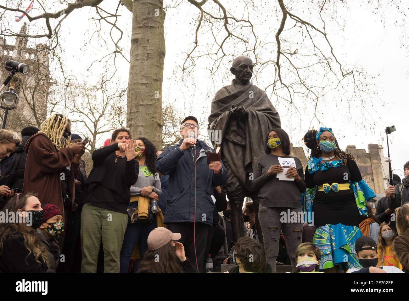 Jeremy Corbyn s'adresse à la foule lors de la manifestation Kill the Bill à Londres, au Royaume-Uni. Credit Sebastian Garraway/Alamy Live News Banque D'Images