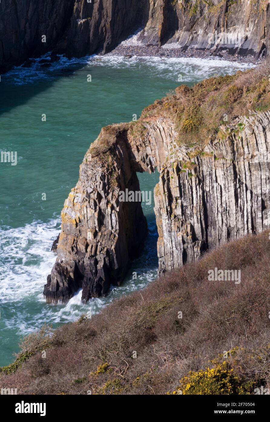 Church Doors Cove, Skrinkle Haven, Pembrokeshire Coast, pays de Galles, Royaume-Uni Banque D'Images