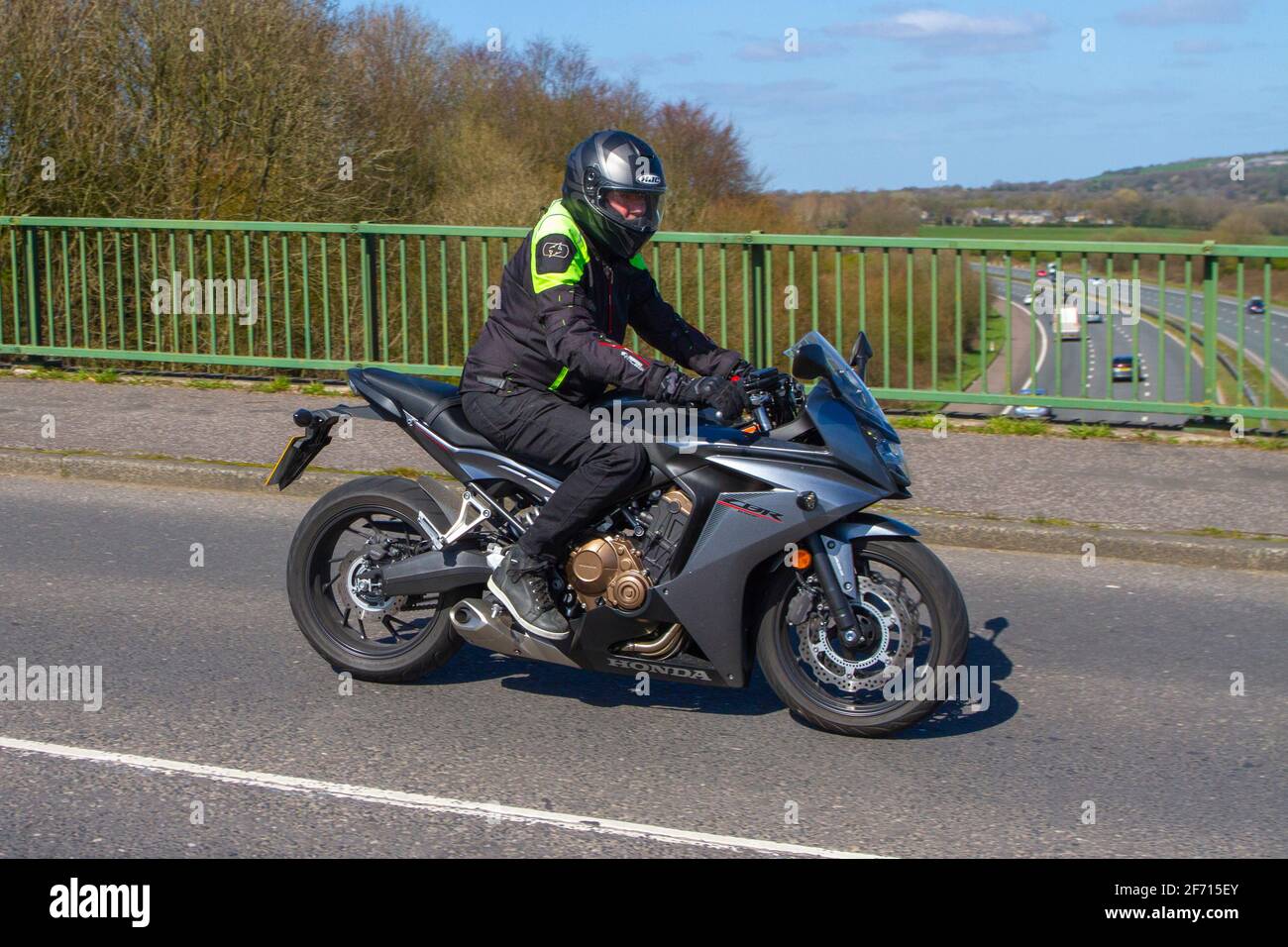 2019 Honda CBR Fa-3 650 649cc; motard; transport à deux roues, motos, véhicule sur routes britanniques, motos, motards motocyclistes qui se conduisent à Manchester, Royaume-Uni Banque D'Images