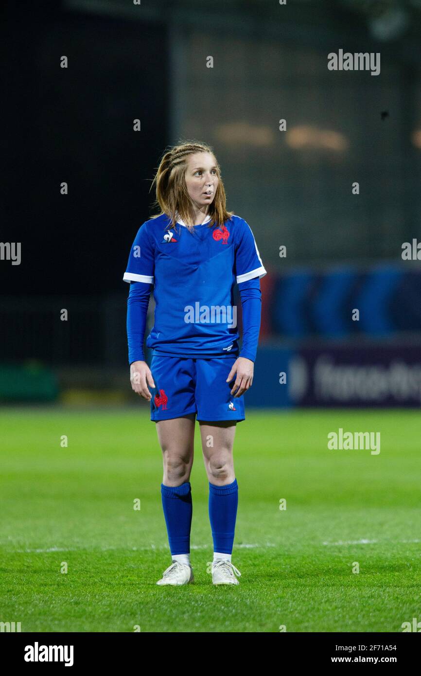 Pauline Bourdon de France lors du match de rugby 2021 des six Nations femmes entre la France et le pays de Galles le 3 avril 2021 au stade de la Rabine à vannes, France - photo Damien Kilani / DK Prod / DPPI / LiveMedia Banque D'Images
