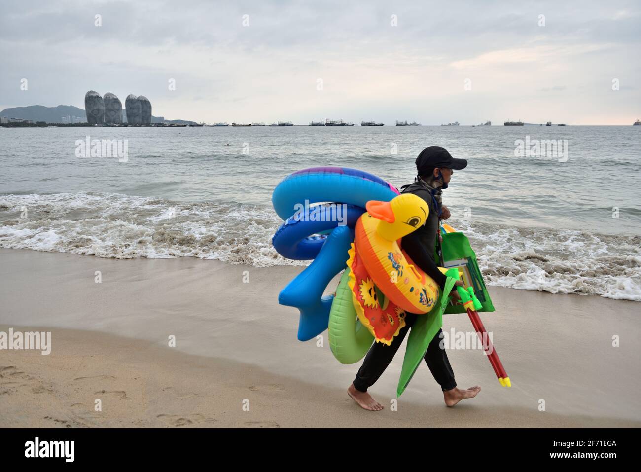 Sanya, province de Hainan, Chine. Pittoresque île de Wuzhizhou Banque D'Images