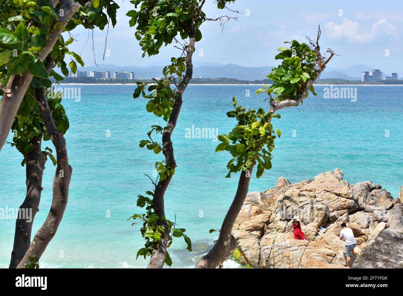 Sanya, province de Hainan, Chine. Pittoresque île de Wuzhizhou Banque D'Images