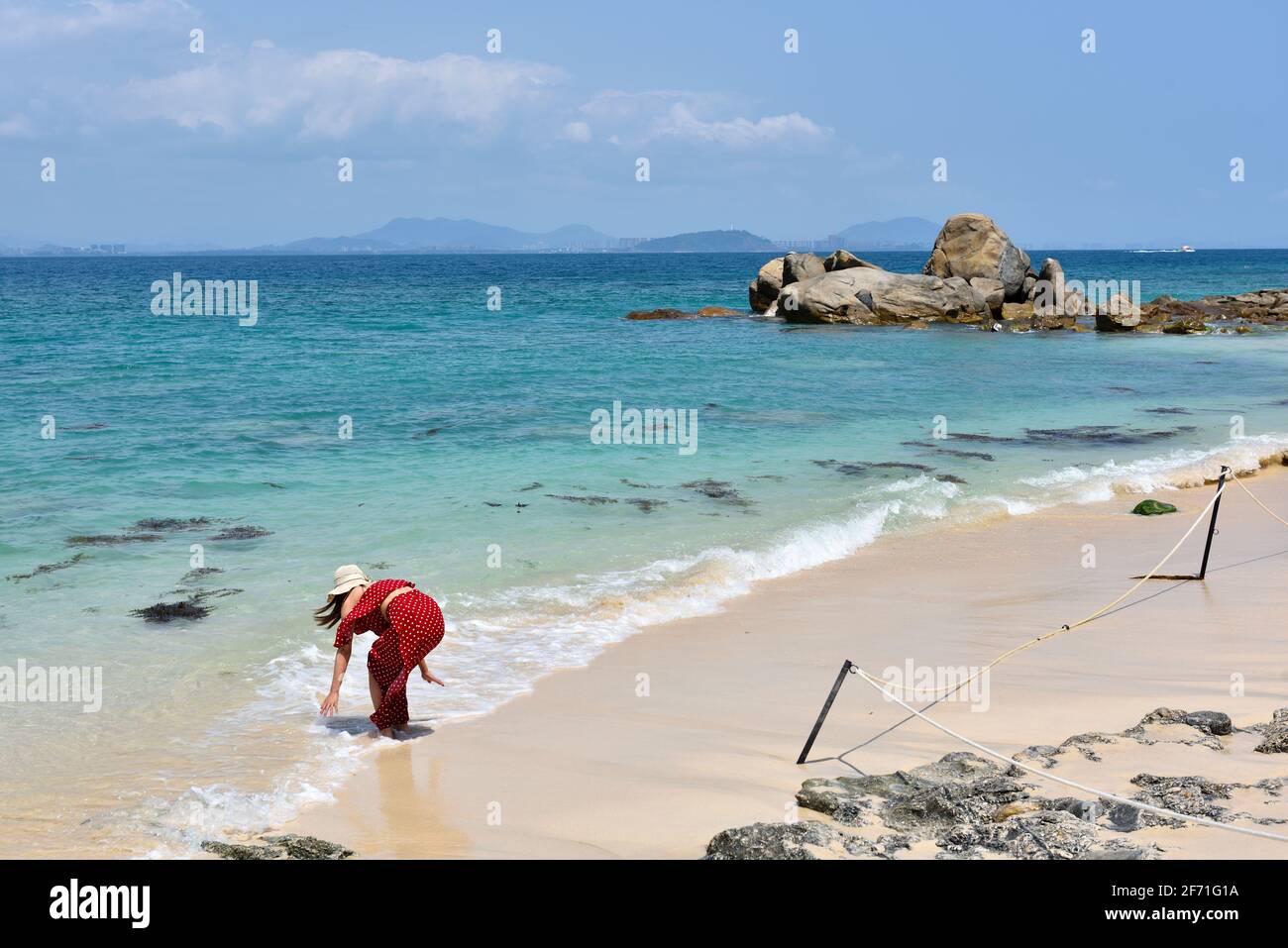 Sanya, province de Hainan, Chine. Pittoresque île de Wuzhizhou Banque D'Images