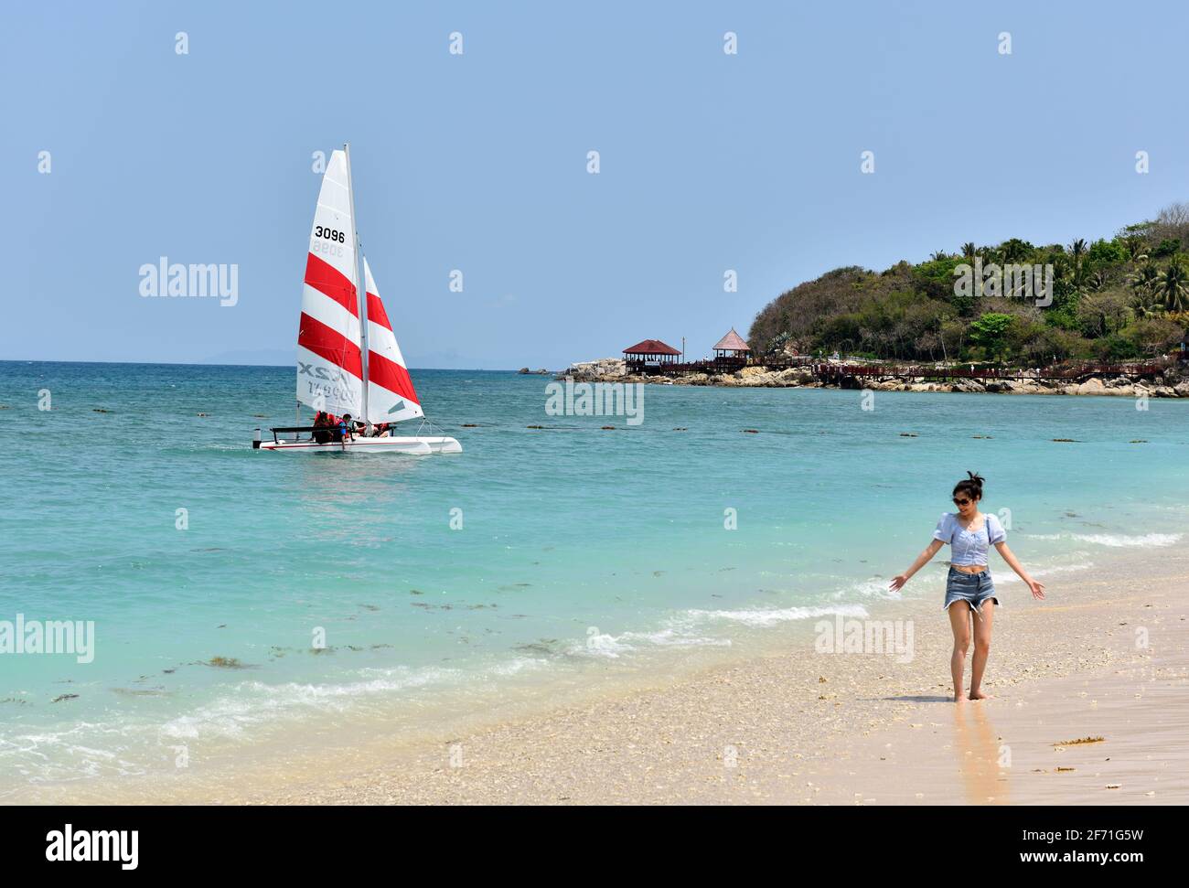 Sanya, province de Hainan, Chine. Pittoresque île de Wuzhizhou Banque D'Images