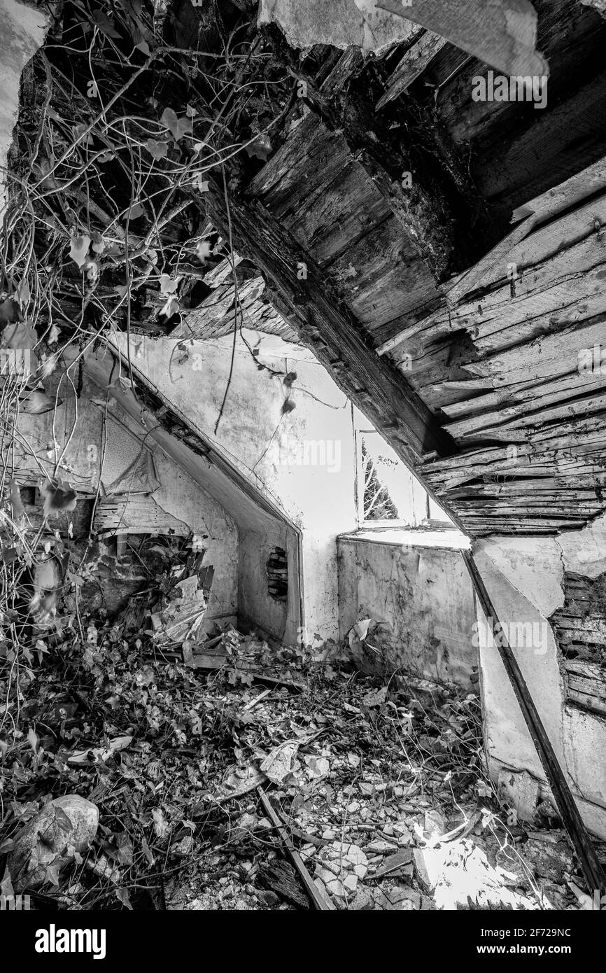 Cottage abandonné, Royal Deeside, Écosse Banque D'Images