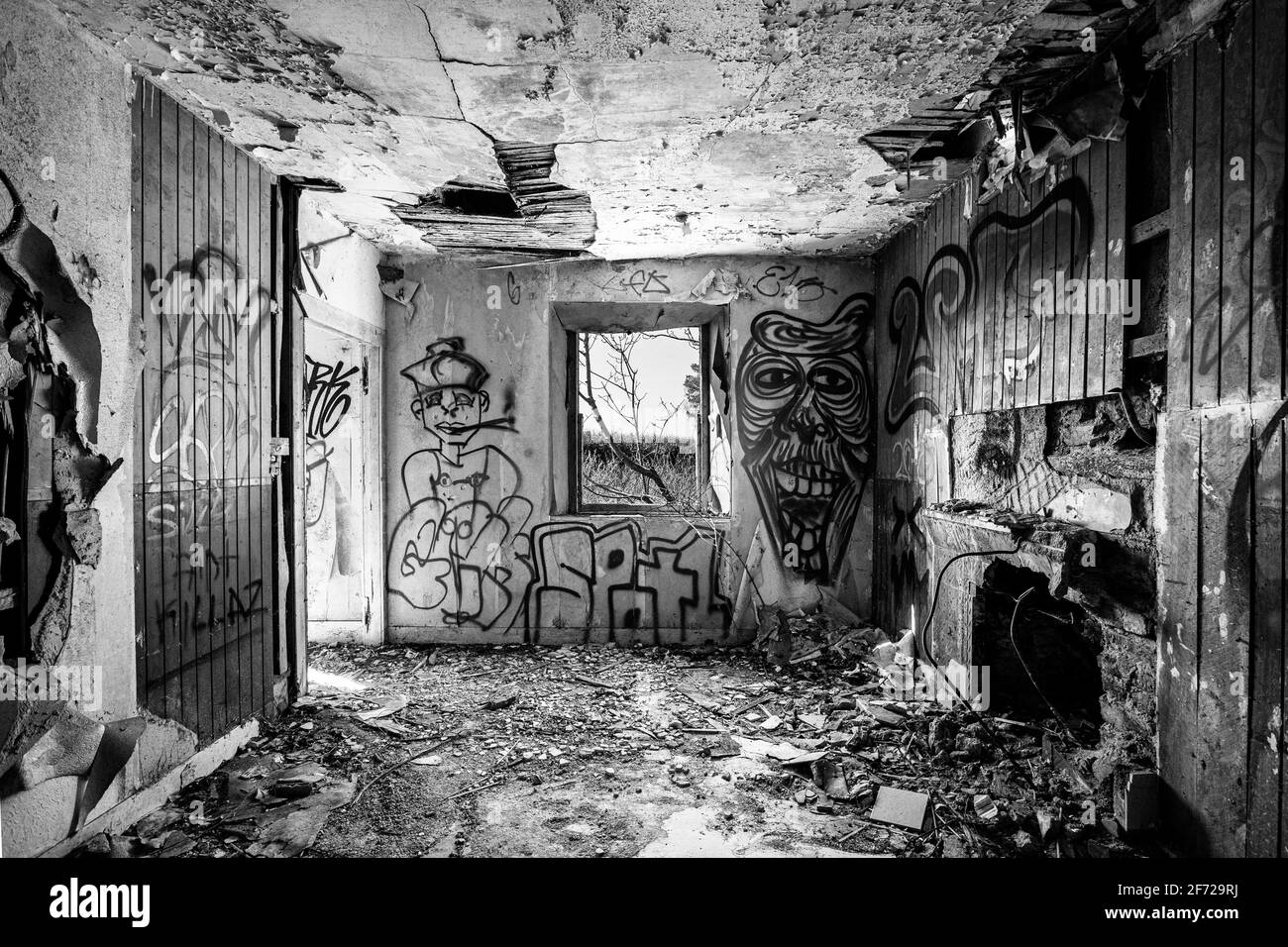 Cottage abandonné, Royal Deeside, Écosse Banque D'Images