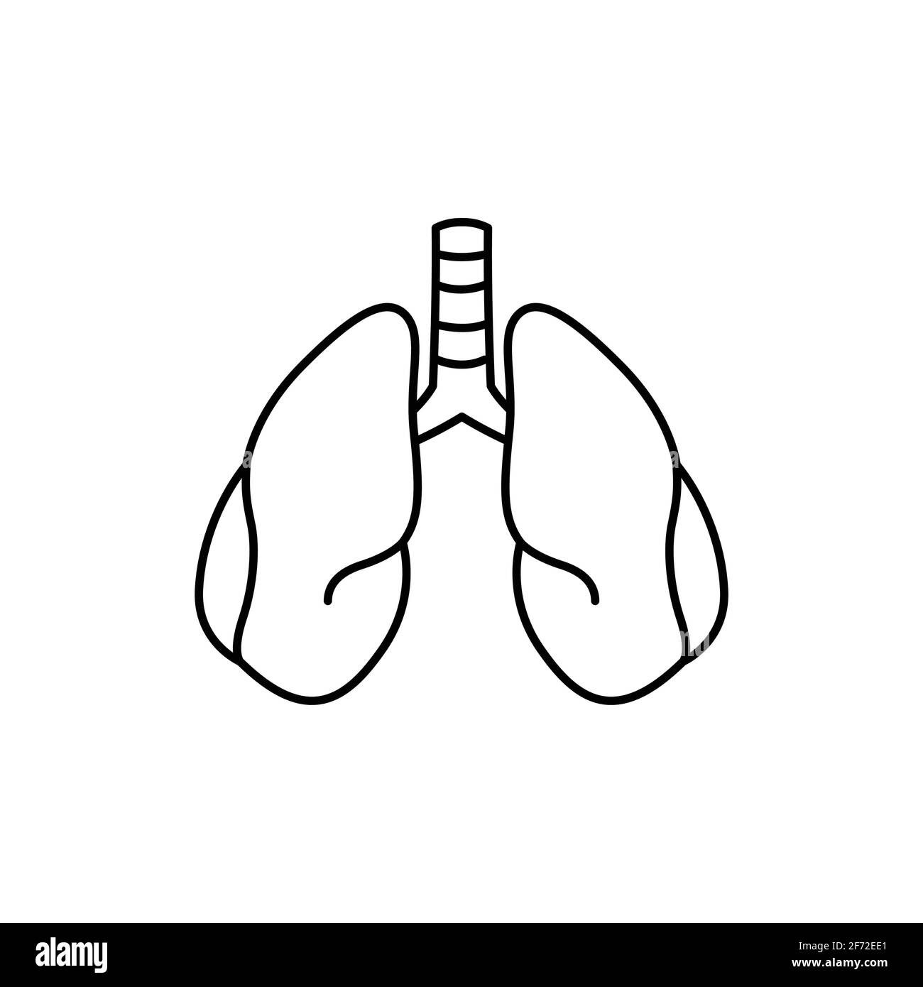 Icône de ligne de couleur des poumons d'organe humain. Pictogramme pour page Web, application mobile, Promo. Élément de conception UI UX GUI. Contour modifiable. Illustration de Vecteur