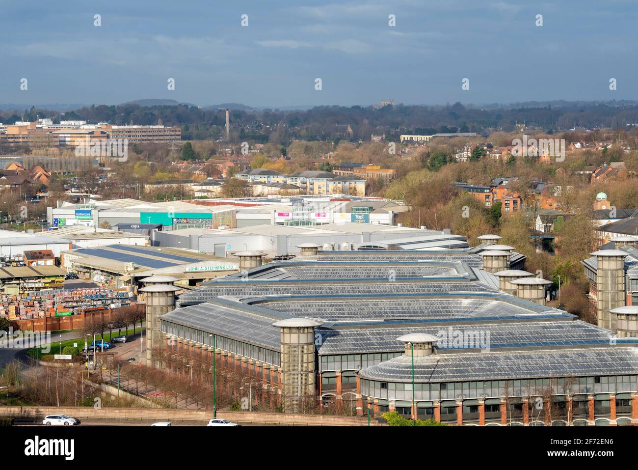 À l'ouest de Nottingham City, vue depuis le toit du développement de Unity Square. Notinghamshire Angleterre Royaume-Uni Banque D'Images