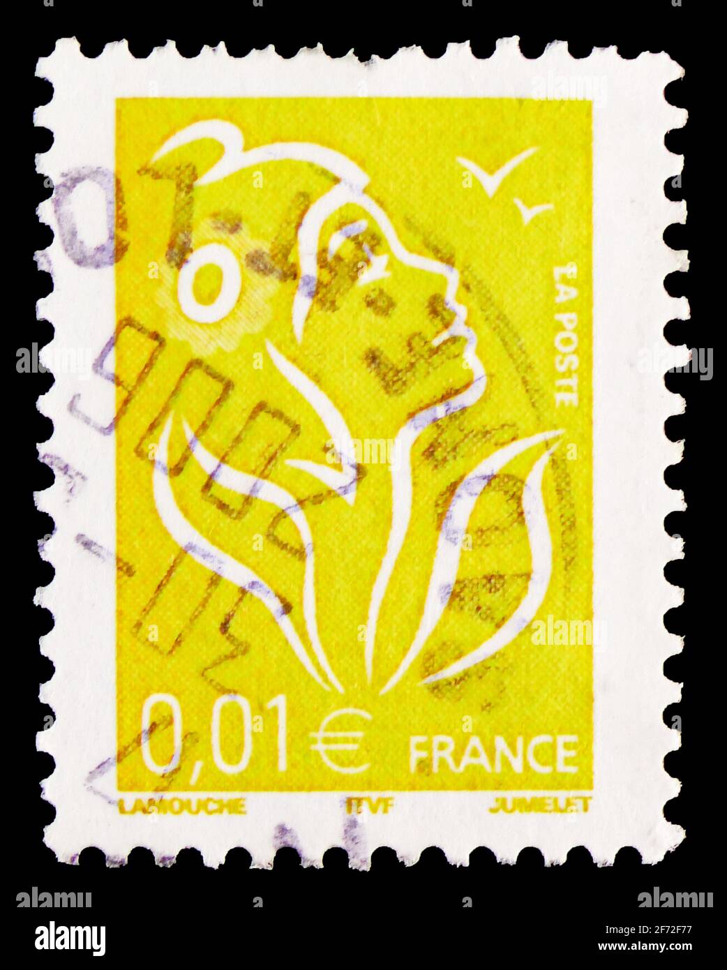 MOSCOU, RUSSIE - 22 DÉCEMBRE 2020 : le timbre-poste imprimé en France montre Marianne de Lamouche, série, vers 2005 Banque D'Images