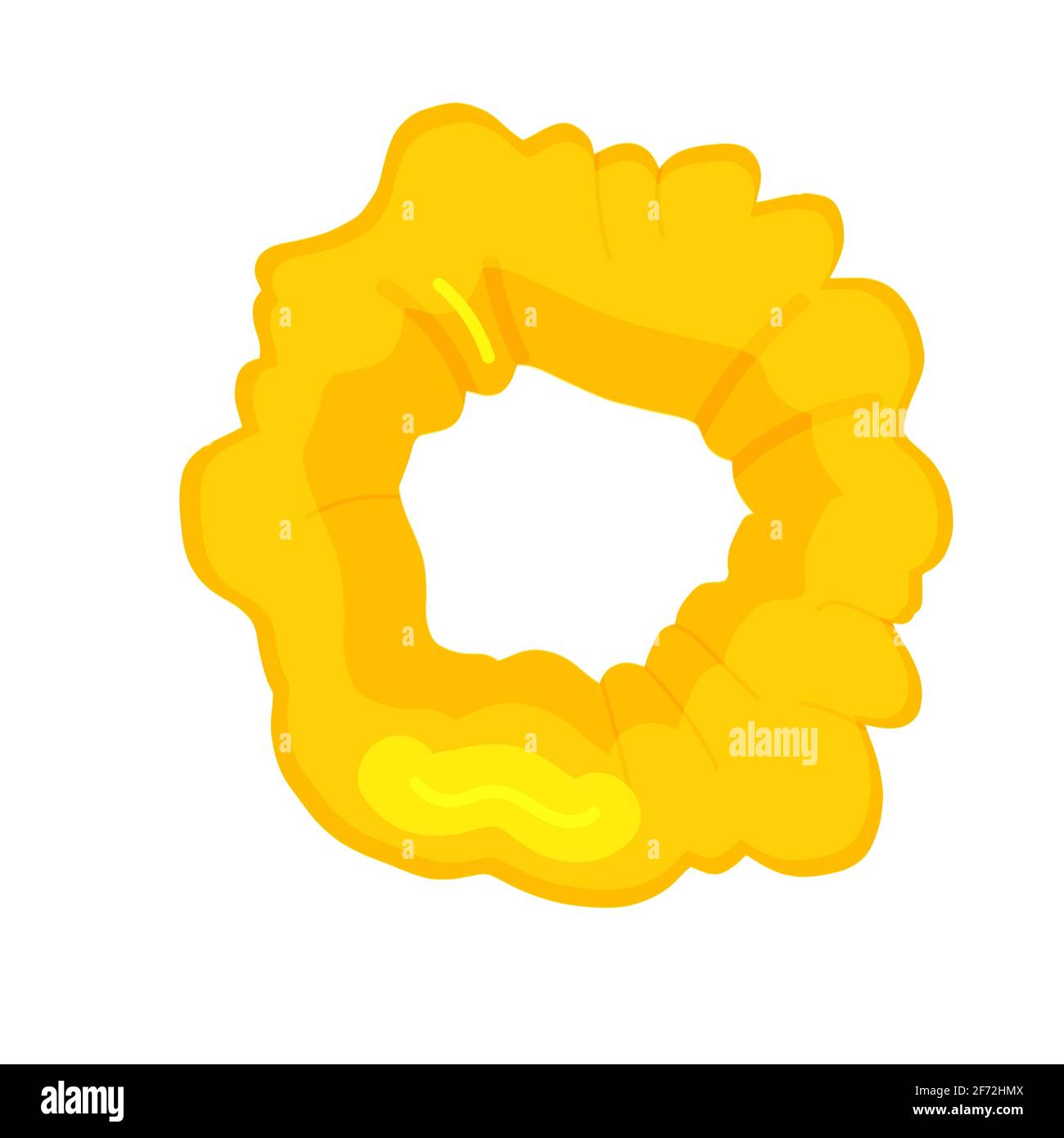 Cravate à cheveux recouverte de tissu élastique et élastique jaune Illustration de Vecteur