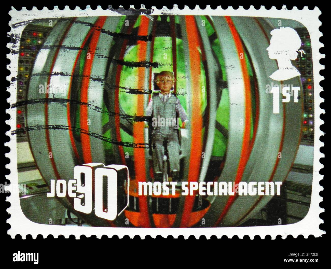 MOSCOU, RUSSIE - 22 DÉCEMBRE 2020 : le timbre-poste imprimé au Royaume-Uni montre Joe 90, série Gerry Anderson, vers 2011 Banque D'Images