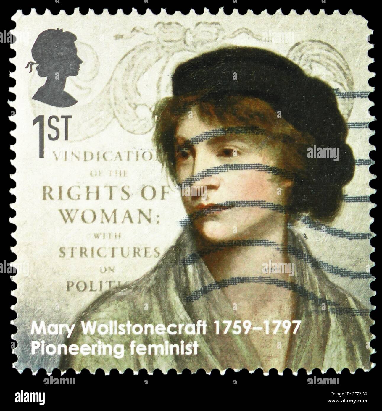 MOSCOU, RUSSIE - 22 DÉCEMBRE 2020: Timbre-poste imprimé au Royaume-Uni montre Mary Wollstonecraft - féministe, Eminent Britons (Europa C.E.P.T. 200 Banque D'Images