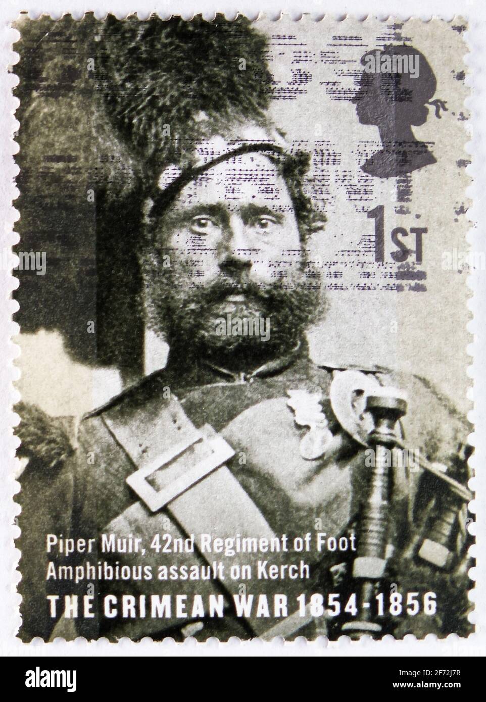 MOSCOU, RUSSIE - 22 DÉCEMBRE 2020: Timbre-poste imprimé au Royaume-Uni montre Piper Muir, la série de la Guerre de Crimée 1854-1856, vers 2004 Banque D'Images