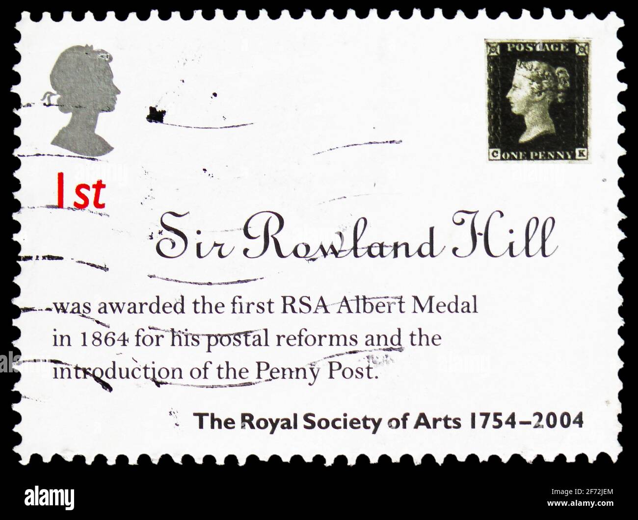 MOSCOU, RUSSIE - 22 DÉCEMBRE 2020 : le timbre-poste imprimé au Royaume-Uni présente le Prix Sir Rowland Hill, 250e anniversaire de la Société royale d'AR Banque D'Images