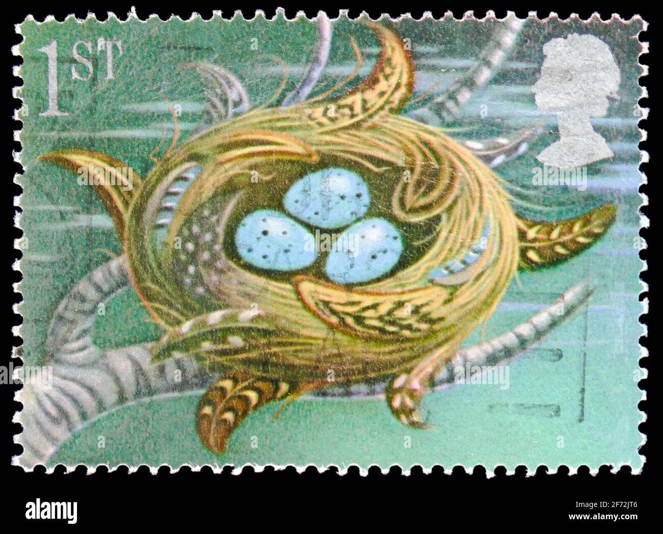 MOSCOU, RUSSIE - 22 DÉCEMBRE 2020: Timbre-poste imprimé au Royaume-Uni montre le Nest de Grush, timbres de voeux 1991 - série de symboles de chance, circa Banque D'Images