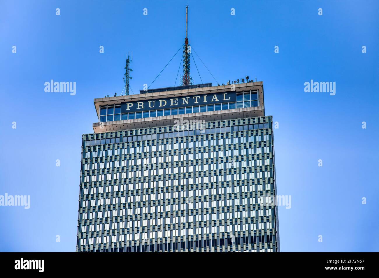 Prudential Tower, alias le Pru, est le deuxième plus grand bâtiment de Boston. Banque D'Images
