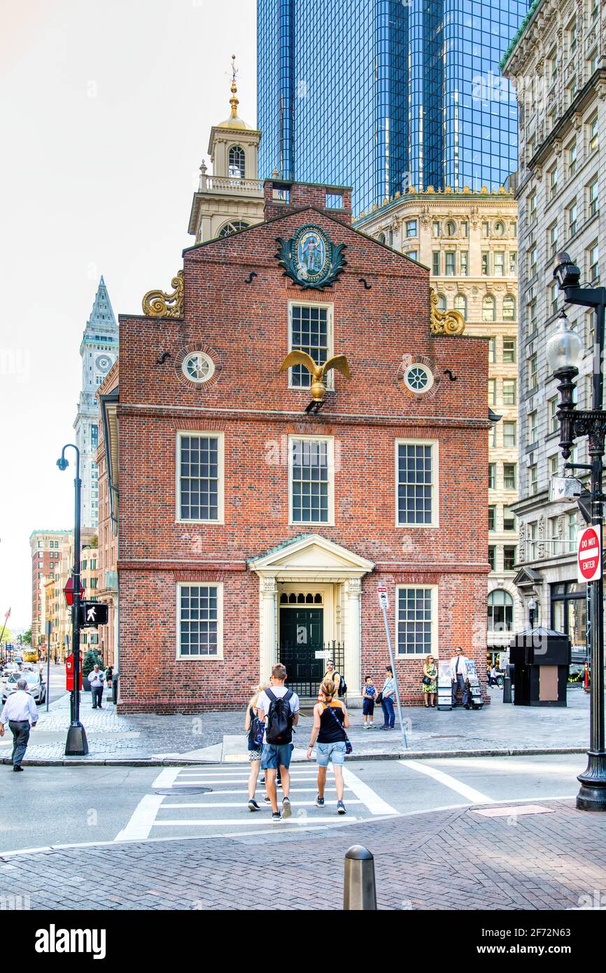 Old State House, 206 Washington Street, est une attraction touristique dans le centre-ville de Boston, Massachusetts. Banque D'Images