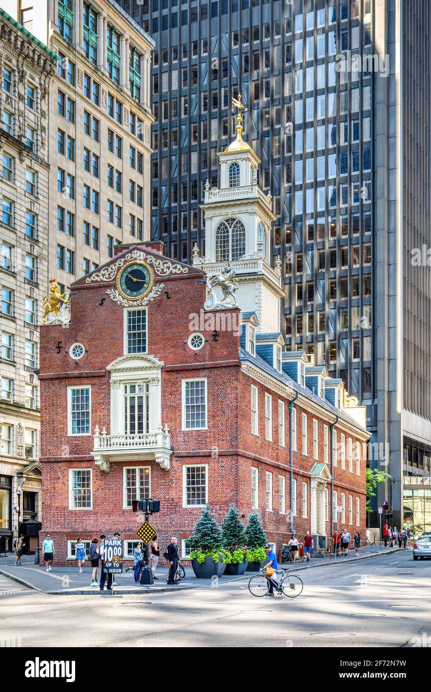 Old State House, 206 Washington Street, est une attraction touristique dans le centre-ville de Boston, Massachusetts. Banque D'Images