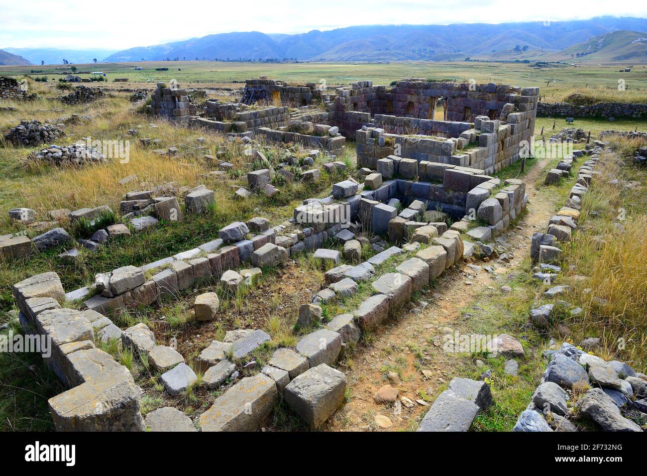 Ruines de Huanuco Pampa, centre administratif de l'Inca, province de dos de Mayo, Pérou Banque D'Images