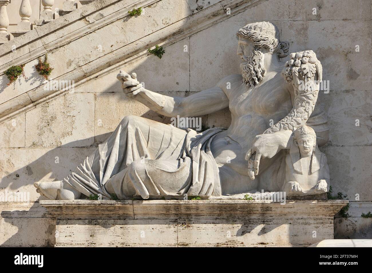 Italie, Rome, Piazza del Campidoglio, statue romaine du Nil Banque D'Images