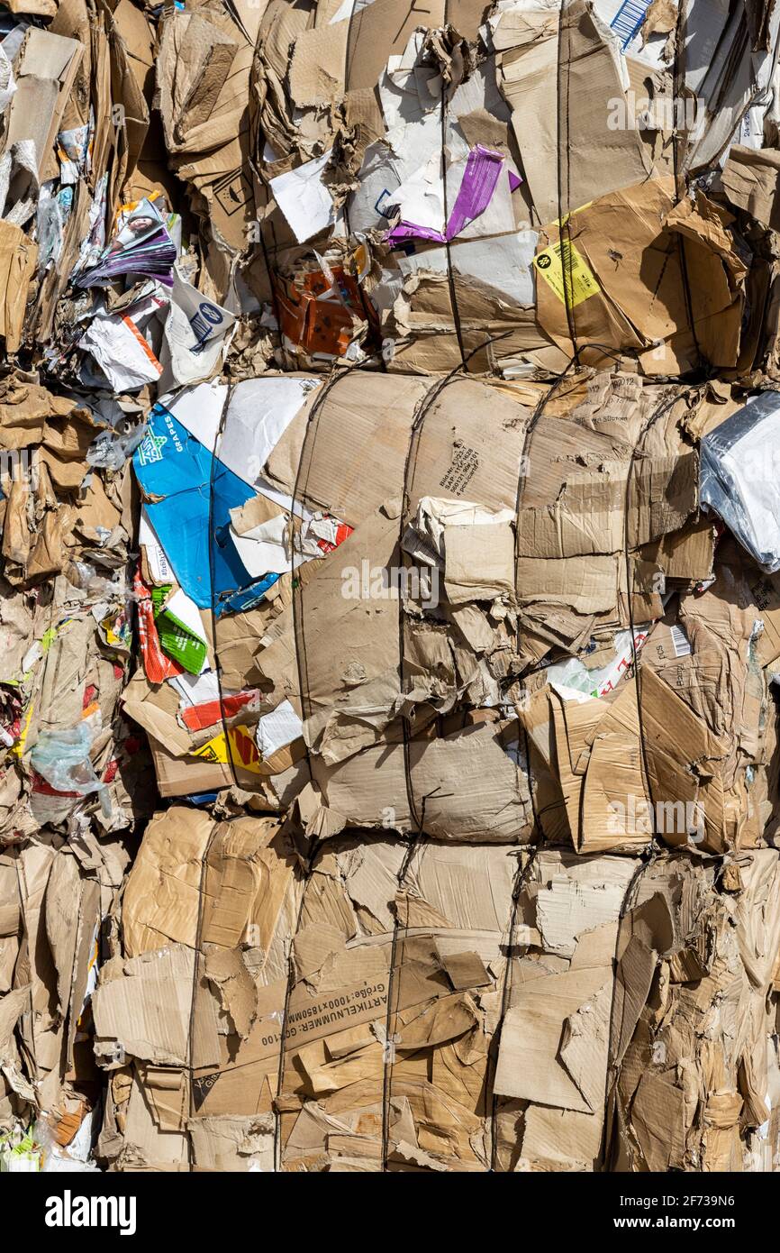 Recyclage des déchets de balles de carton Banque de photographies et  d'images à haute résolution - Alamy