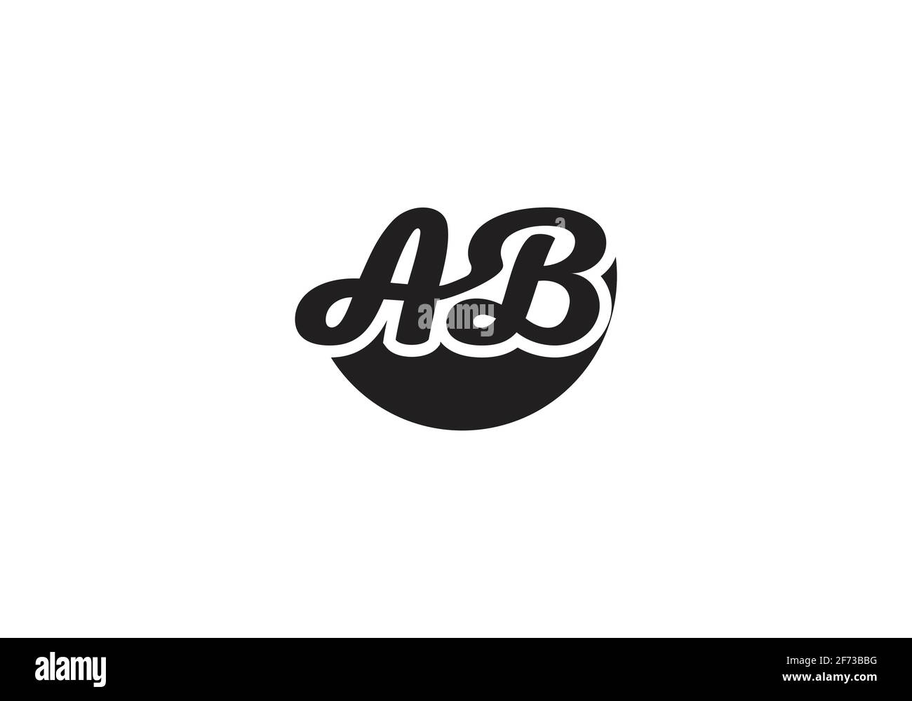 Modèle original de scénario de logo de la lettre AB du monogramme. Illustration de Vecteur