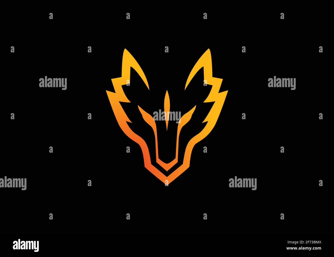 Modèle de logo Fox. collection d'icônes de style art plat et ligne Illustration de Vecteur