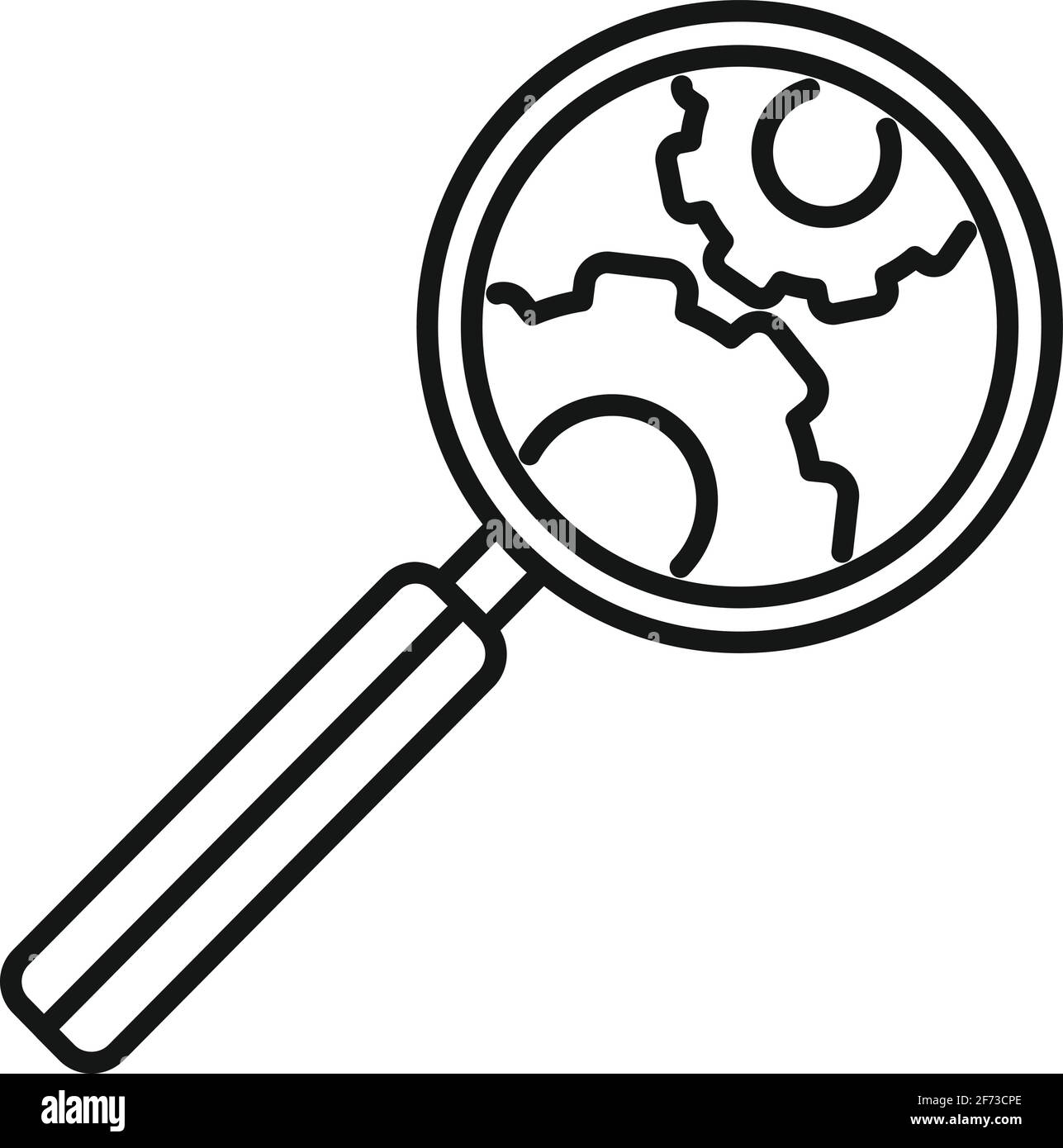 Icône du logiciel de test de recherche, style de contour Illustration de Vecteur