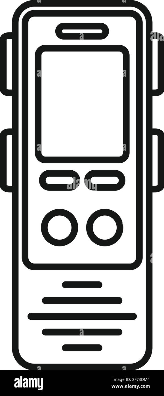 Icône de dictaphone linguiste, style de contour Illustration de Vecteur