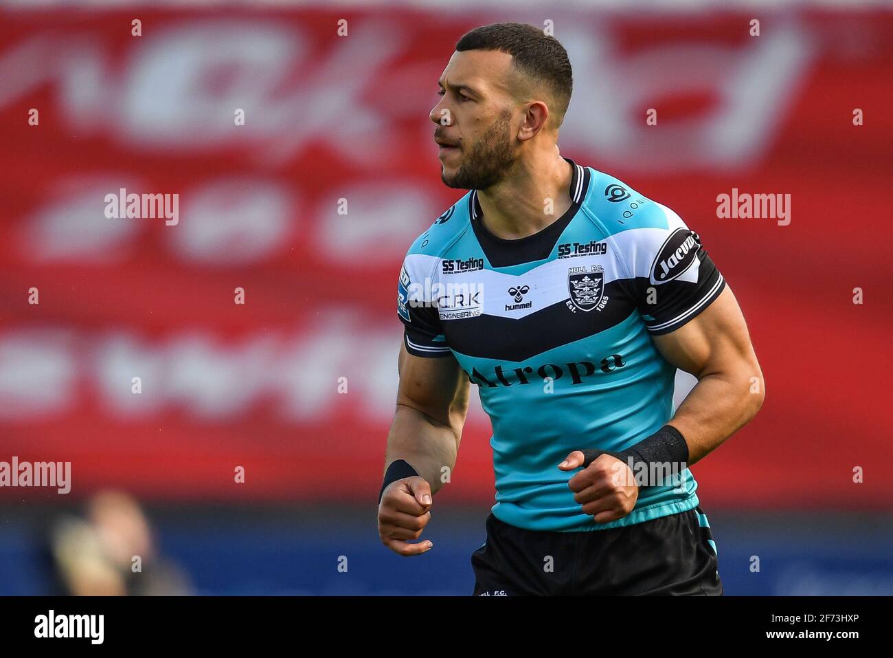 Carlos Tuimavave (3) de Hull FC in, le 4/3/2021. (Photo de Craig Thomas/News Images/Sipa USA) crédit: SIPA USA/Alay Live News Banque D'Images