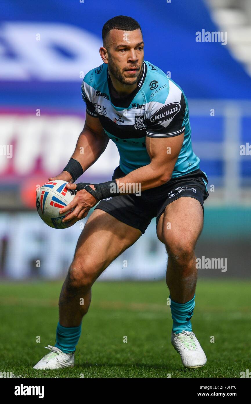 Carlos Tuimavave (3) du FC Hull en action le 4/3/2021. (Photo de Craig Thomas/News Images/Sipa USA) crédit: SIPA USA/Alay Live News Banque D'Images