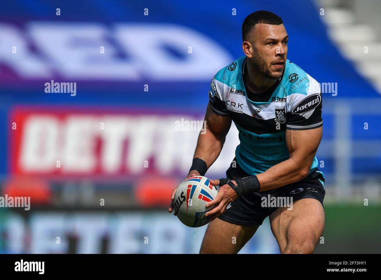 Carlos Tuimavave (3) du FC Hull en action le 4/3/2021. (Photo de Craig Thomas/News Images/Sipa USA) crédit: SIPA USA/Alay Live News Banque D'Images