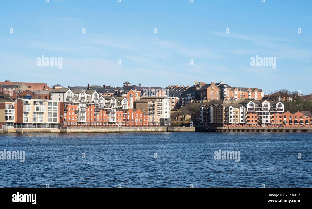 Riverside résidentiel développement, appartements ou appartements, à North Shields, nord-est de l'Angleterre Royaume-Uni Banque D'Images