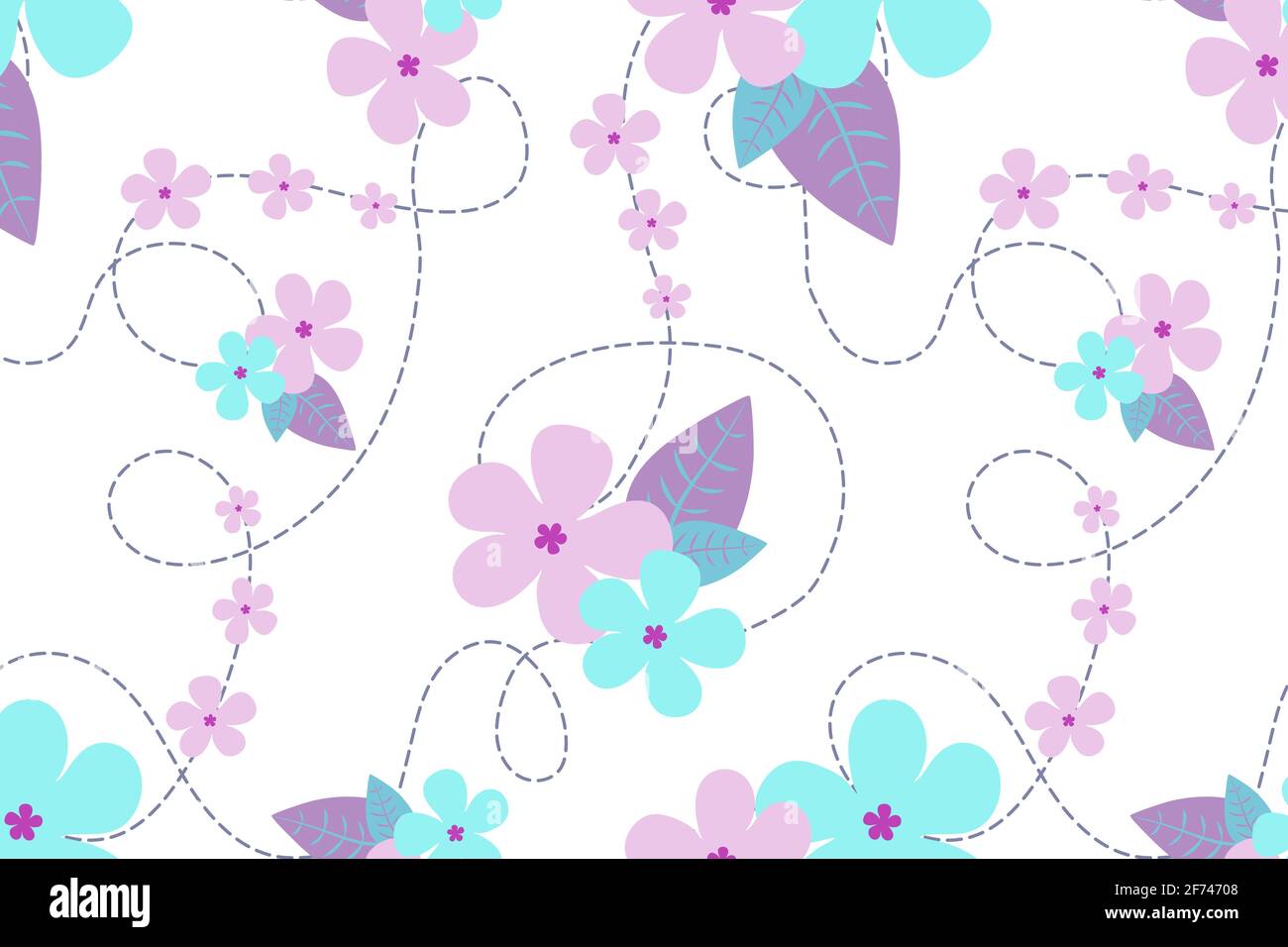 Motif floral clair dans des teintes bleues et violettes Illustration de Vecteur