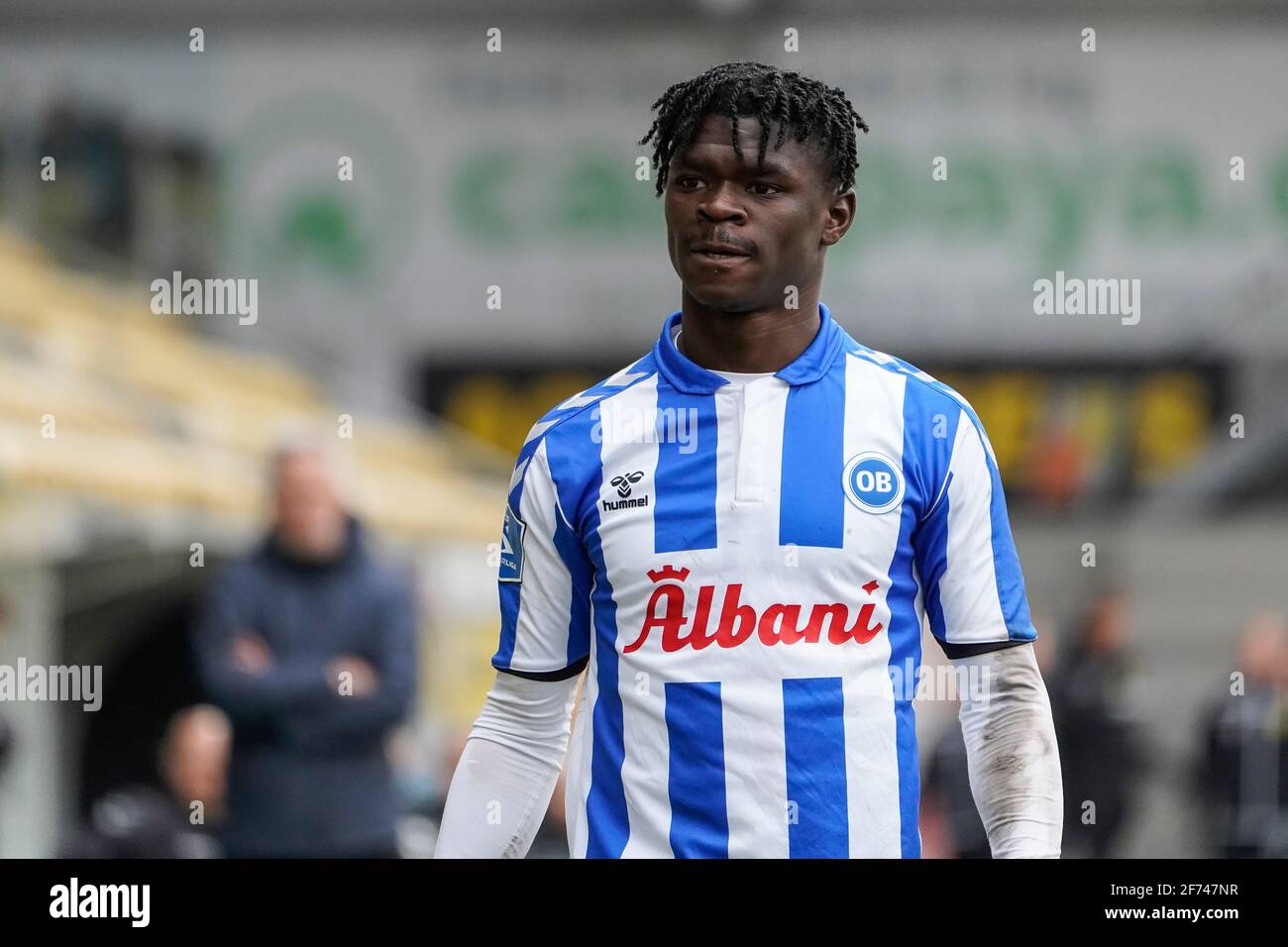 Horsens, Danemark. 04e avril 2021. Emmanuel Sabbi (11) d'OB vu pendant le 3F Superliga match entre AC Horsens et Odense Boldklub à Casa Arena à Horsens. (Crédit photo : Gonzales photo/Alamy Live News Banque D'Images