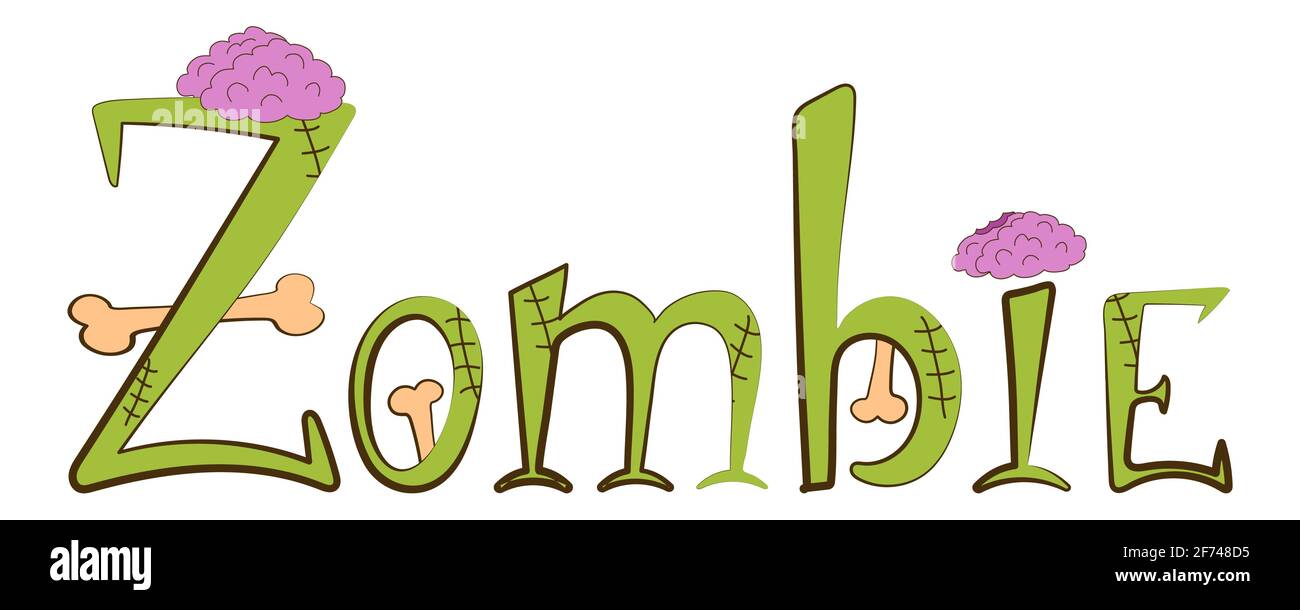 Lettrage de vecteur zombie Illustration de Vecteur