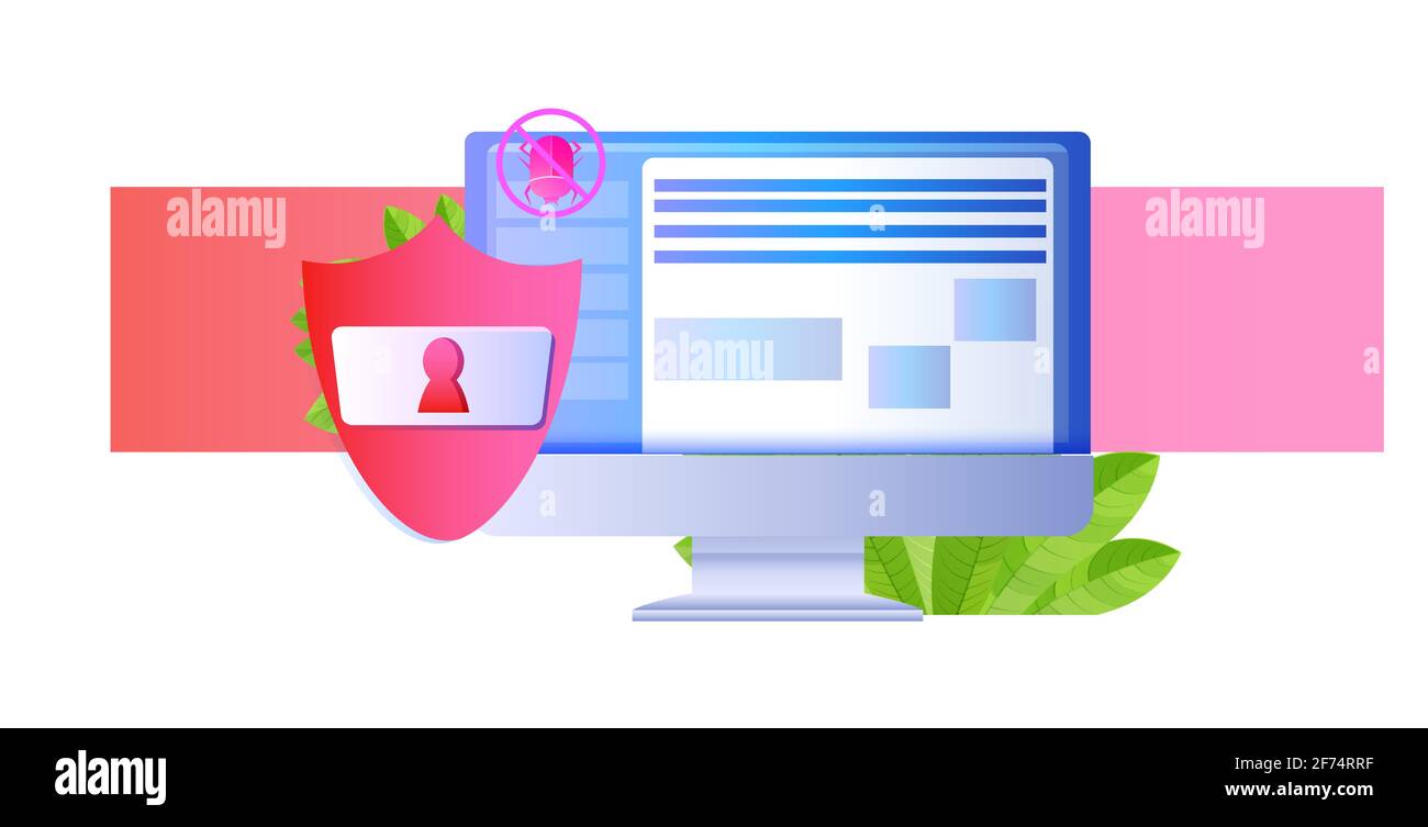 protection des applications informatiques protection de la confidentialité des données concept horizontal de sécurité Illustration de Vecteur