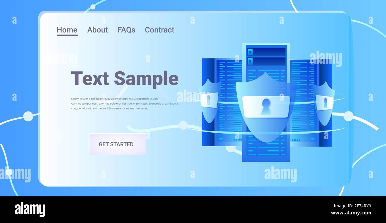 protection du serveur de base de données confidentialité big data concept de sécurité copie horizontale espace Illustration de Vecteur