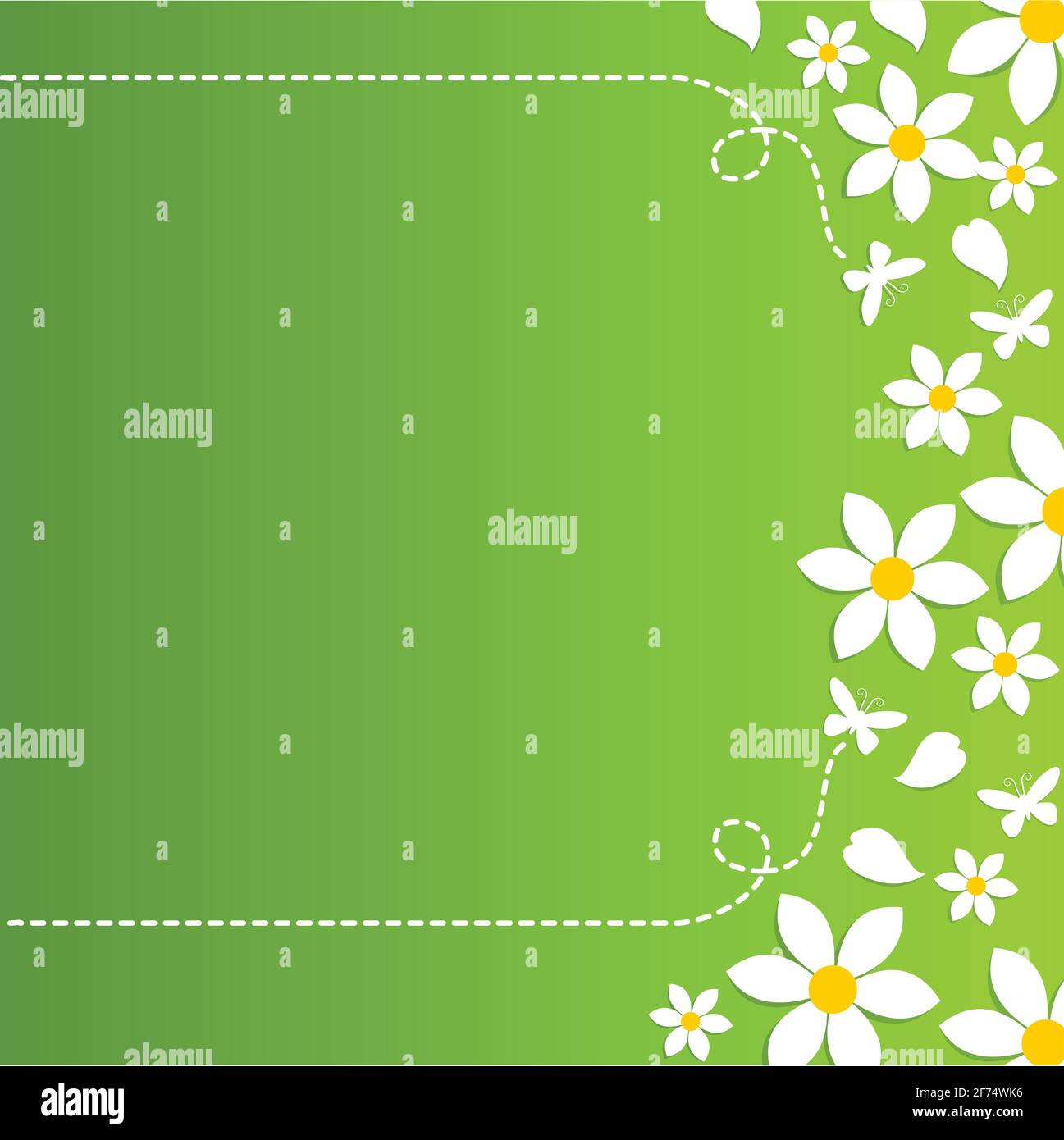 Illustration de fond de cadre à motif fleuri et papillon Illustration de Vecteur