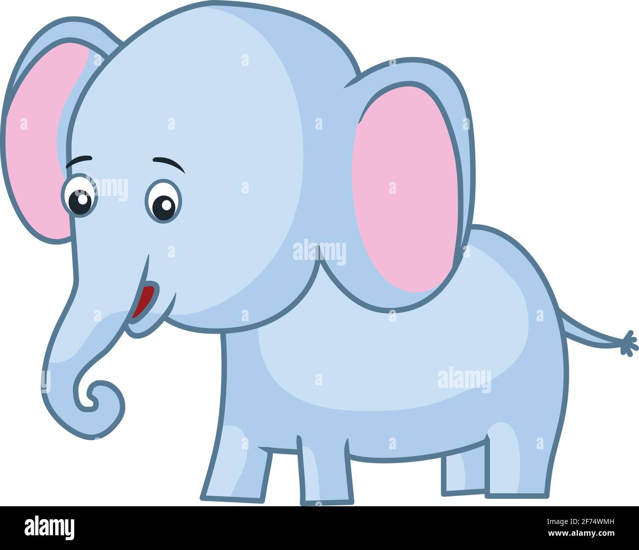 Joli petit éléphant vecteur d'illustration de l'éléphant isolé sur fond blanc Illustration de Vecteur