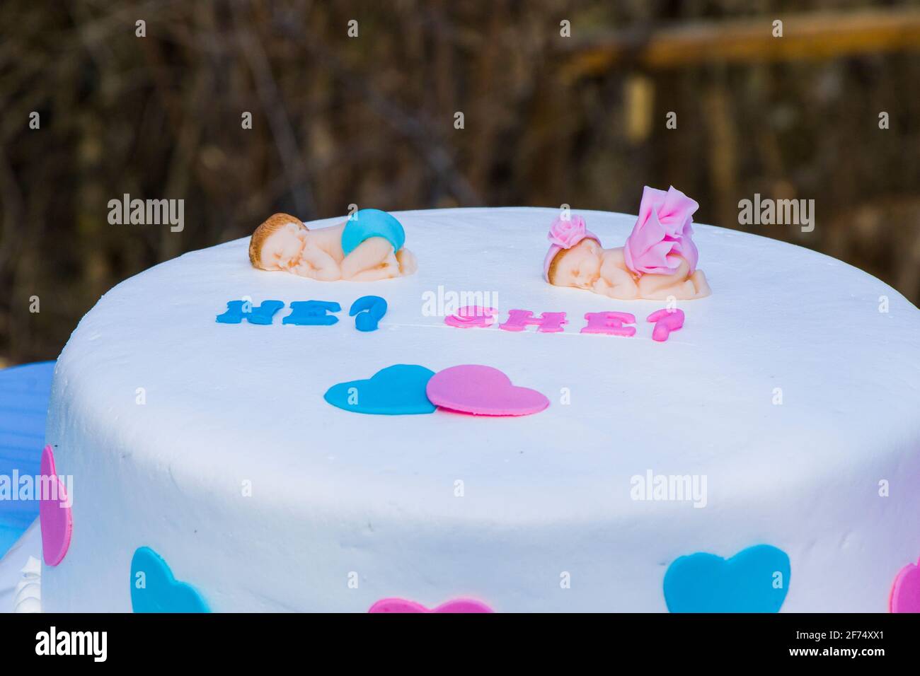 Douche De Bebe Ou Gateau D Anniversaire Garcon Photo Stock Alamy