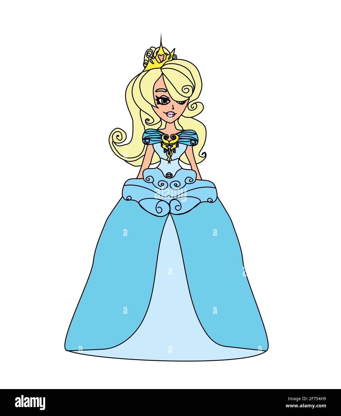 Belle princesse - l'illustration d'un caniche isolé Illustration de Vecteur
