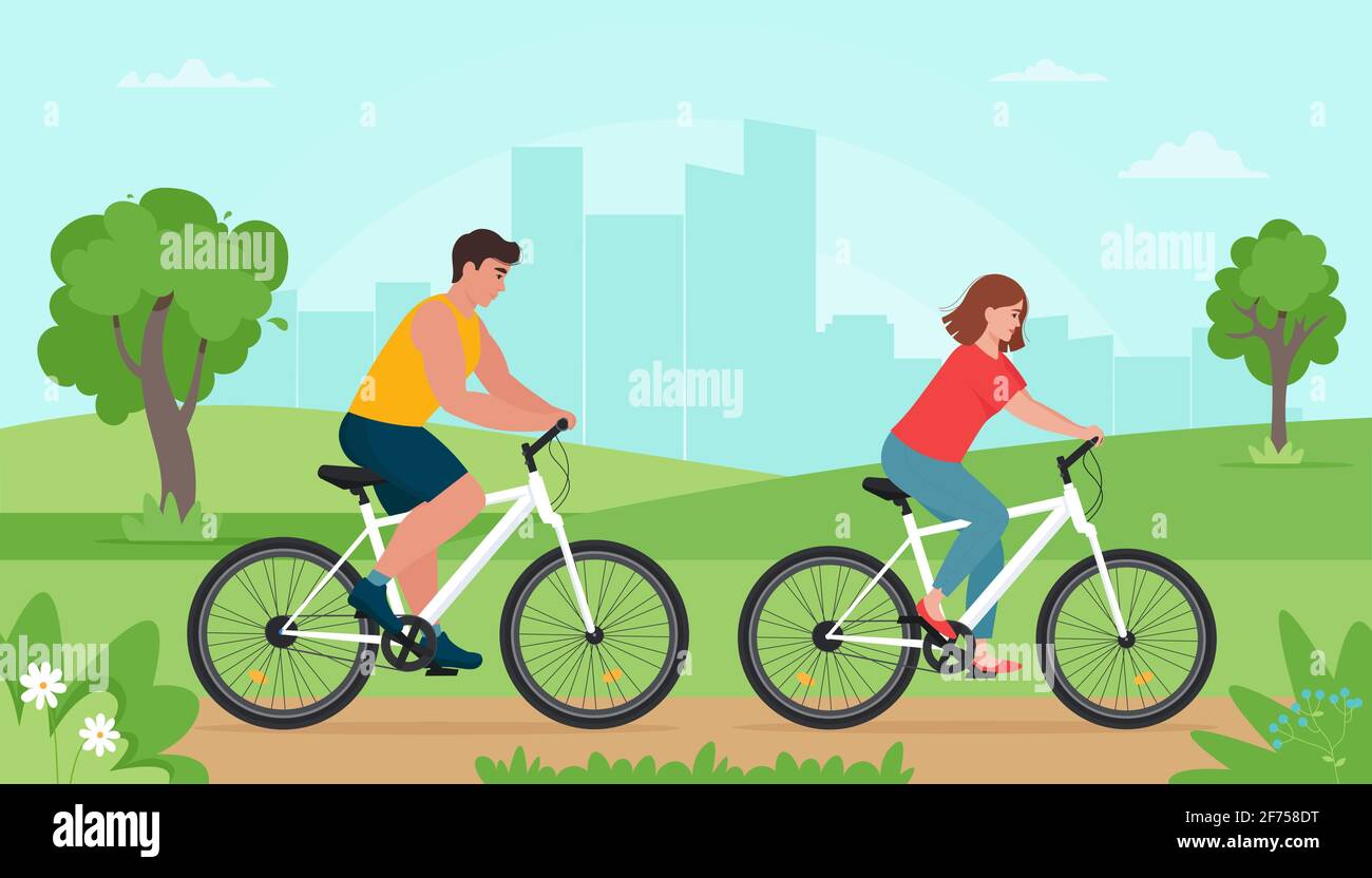 Parc vélo cycliste vélo Banque d'images vectorielles - Alamy