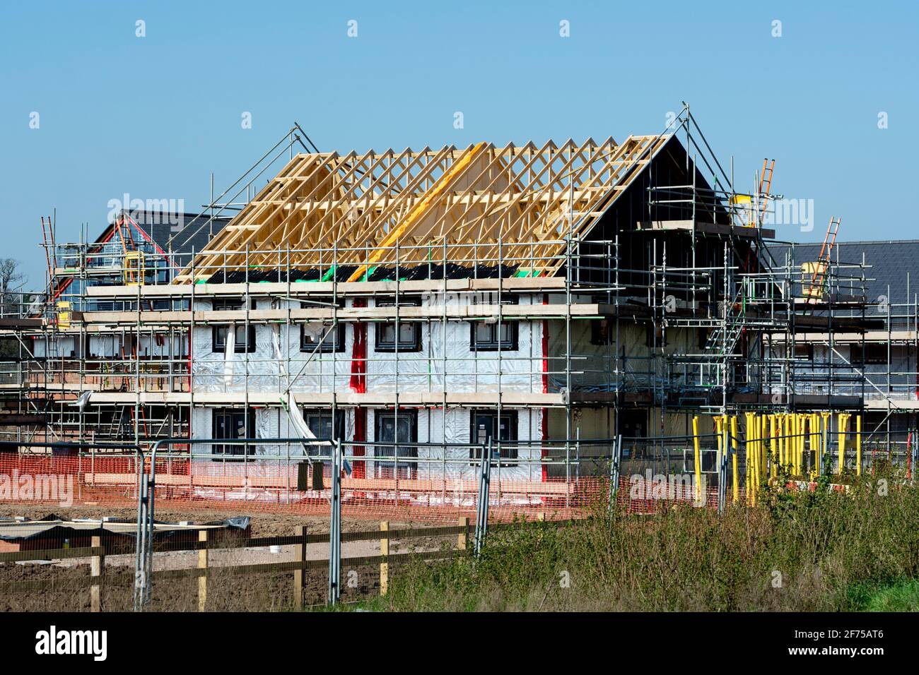Construction d'une maison à Beauchamp Park, Warwick Gateway, Warwick, Warwickshire, Royaume-Uni Banque D'Images