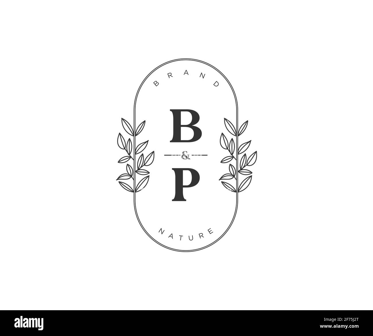 Lettres BP belle fleur féminine modifiable préfabriqué logo monoline convient pour spa salon peau beauté cheveux boutique et compagnie cosmétique. Illustration de Vecteur